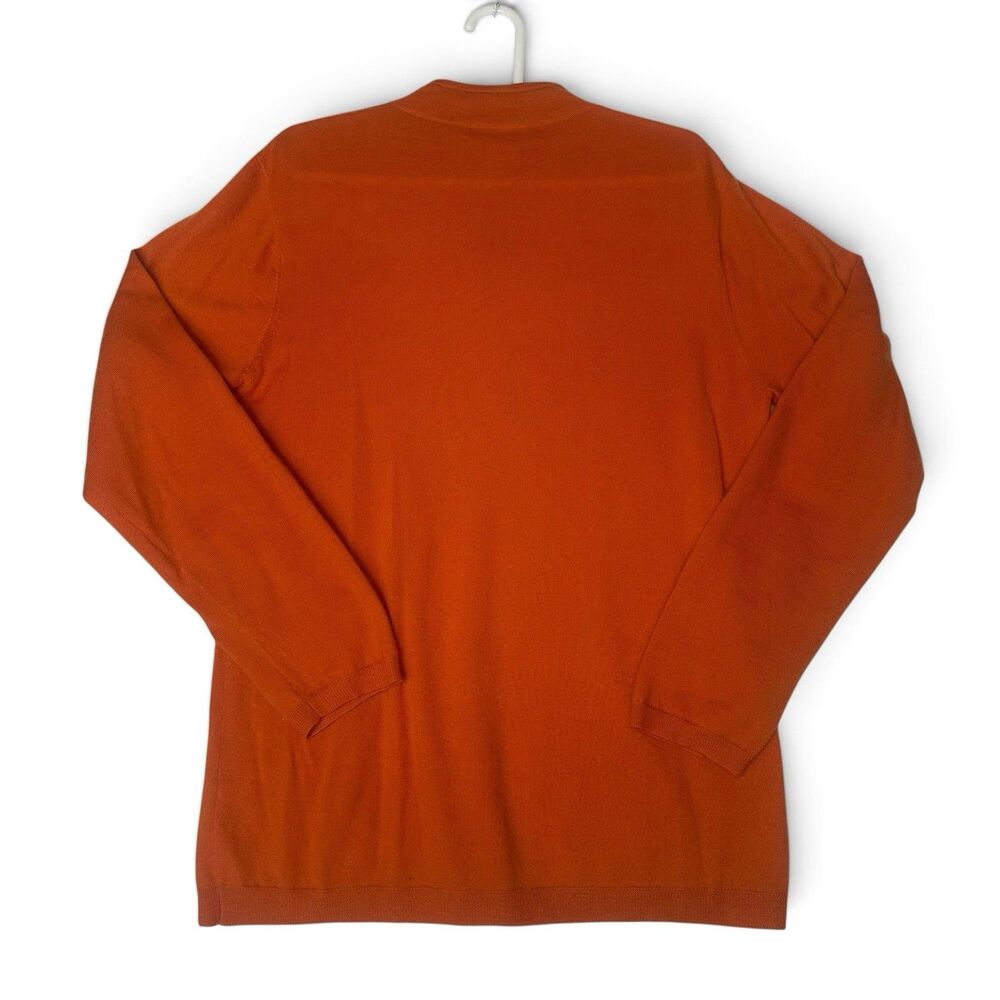 Shanghai Tang 100% Cashmere Sweater Men's M Orange Mandarin Collar Frog Closure - Picture 7 of 10
